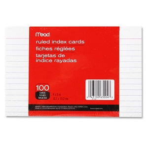 Mead Ruled Index Card 4 x 6 Inches 100 Sheets