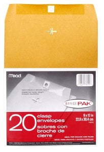 Mead Clasp Envelopes 9 x 12 Inches x20