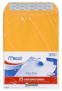 Mead Press It Seal It Envelopes 9 x 12 Inches x25