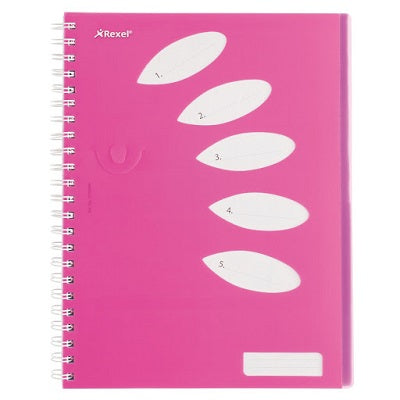Rexel Joy Notebook 5 Subject 250 Pages - Pink