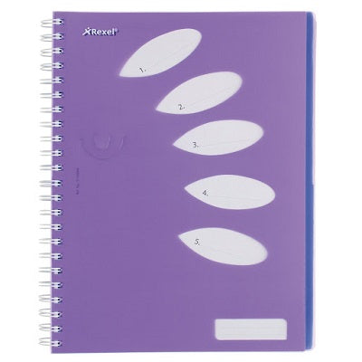 Rexel Joy Notebook 5 Subject 250 Pages - Purple