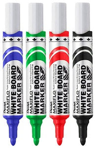 Pentel White Board Marker Bullet Tip WLT - x4