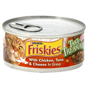 Friskies Tasty Treasures In Gravy With Tuna, Chicken & Cheese 156 g