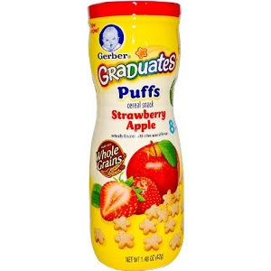 Gerber Graduates Puff Cereal Snack Strawberry Apple 42 g