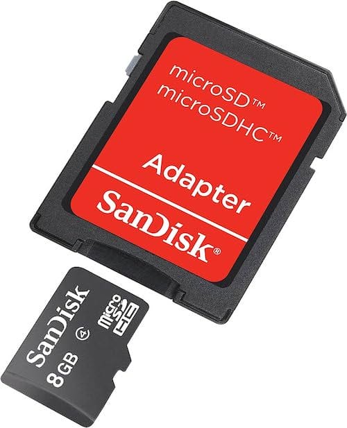 SanDisk Micro SD Card + Adapter 8 GB