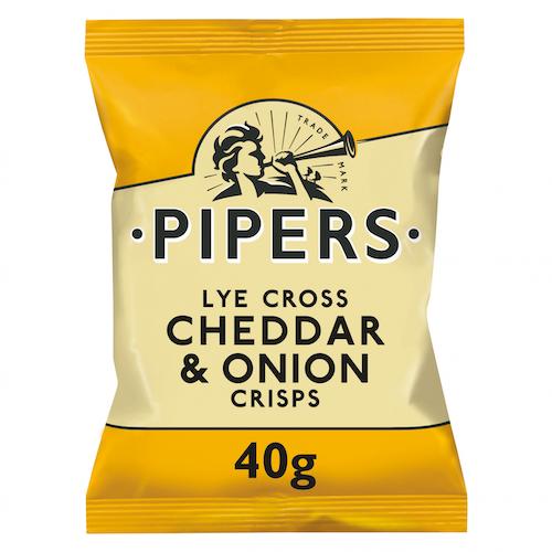 Pipers Crisps Lye Cross Cheddar & Onion 40 g