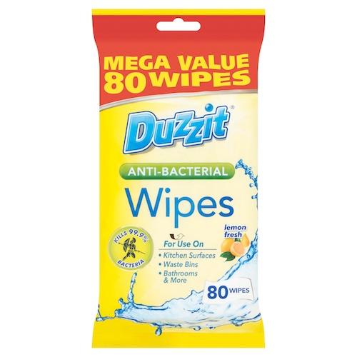 Duzzit Anti-Bacterial Wipes Lemon Fresh x80