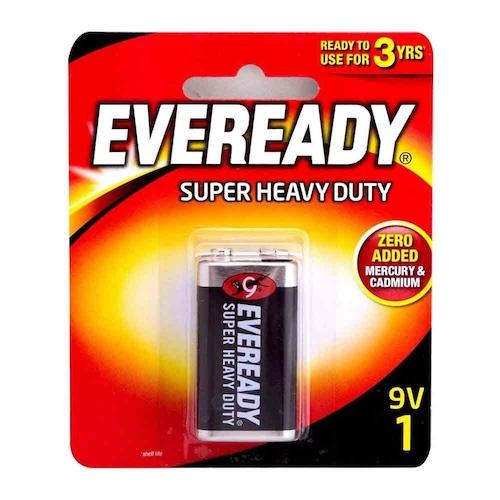 Eveready Super Heavy Duty Battery 9 V 6F22 No.1222 BP-1 x1