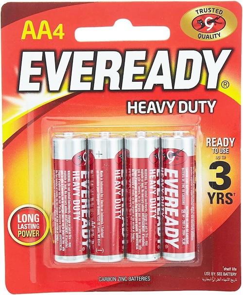 Eveready Super Heavy Duty AA R6 Battery 1.5 V No.1015 BP-4 Red x4