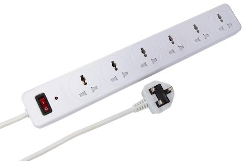 Sollatek MGX-W6U 13 amps Multi-Guard 6 Outlet With Switch 1.5 Metres