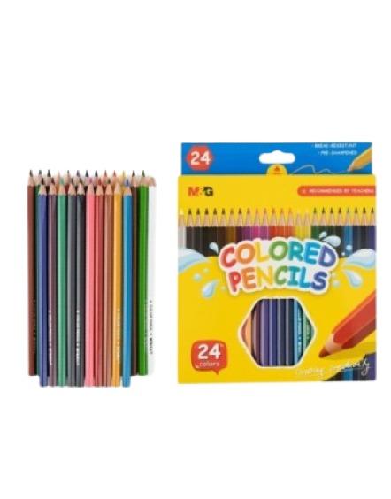 M & G Hexagon Colour Pencil 24 Colours Flat Box Package