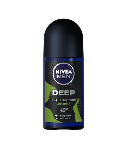 Nivea Anti-Perspirant Deodorant Roll On For Men Deep Black Carbon Amazonia 50 ml