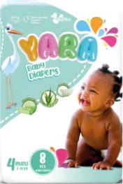 Yara Diaper Size 4 Maxi Small 7-14 kg x8