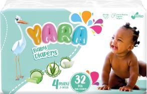 Yara Diaper Size 4 Maxi Twin 7-14 kg x32
