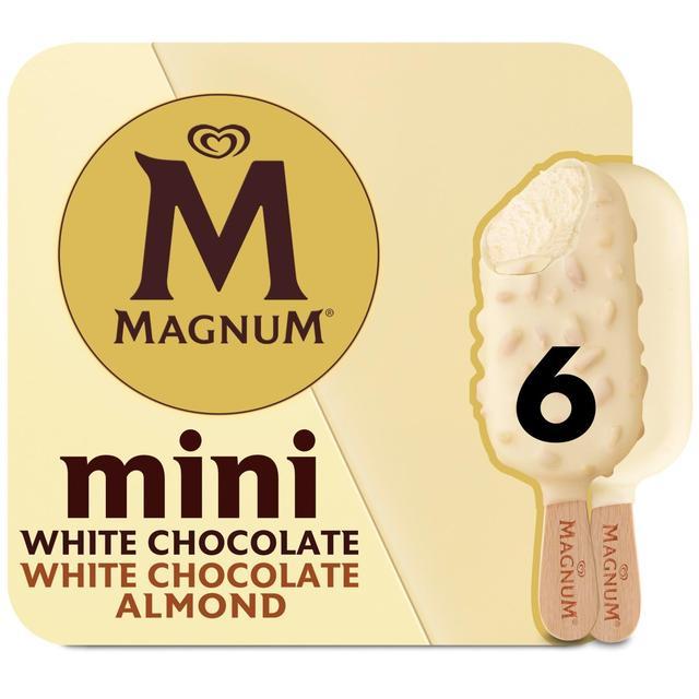 Magnum Ice Cream Mini White Chocolate & White Almond 55 ml x6