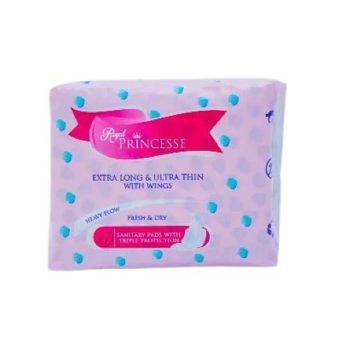 Royal Princesse Ultra Thin Cotton Sanitary Pads With Wings Extra Long x8