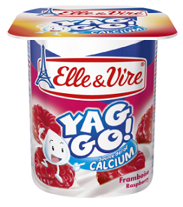 Elle & Vire Yag Go! Yoghurt Raspberry 125 g x4