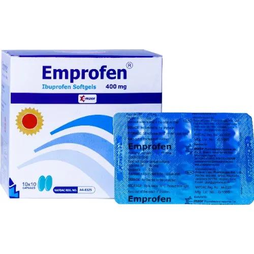 Emprofen Ibuprofen 400 mg 10 Capsules