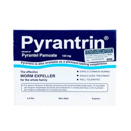 Pyrantrin Worm Expeller 125 mg 6 Tablets