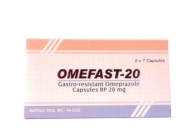 Omefast-20 Gastro-Resistant Omeprazole BP 20 mg 14 Capsules