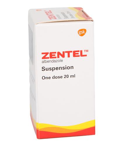 Zentel Albendazole Suspension One Dose 20 ml