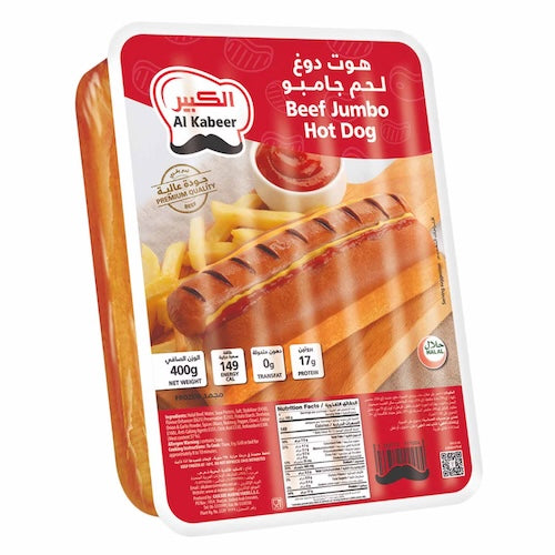 Al Kabeer Beef Jumbo Hot Dogs 400 g x5