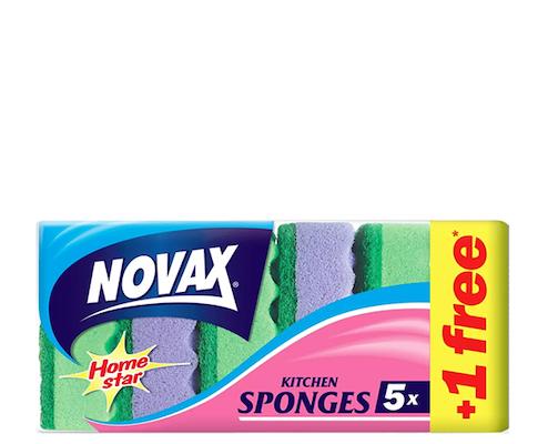 Novax Kitchen Sponge Scourer 5+1 Pieces