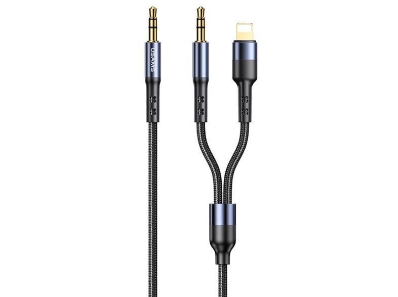 Usams 2 in 1 Lightning To 3.5 mm Audio Cable 1.2 m Sj554Yp01