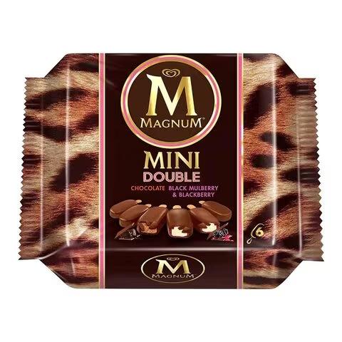 Magnum Ice Cream Mini Double Karamel, Chocolate, Black Mulberry & Blackberry 55 ml x6