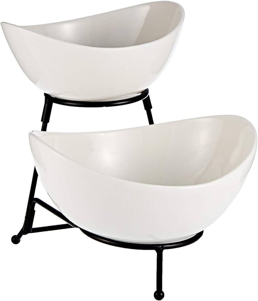 Symphony Duet Oval Bowl & Stand Set SY4441