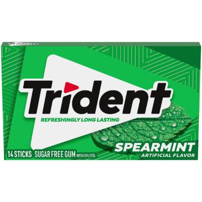 Trident Chewing Gum Fresh Spearmint Sugar Freee x14