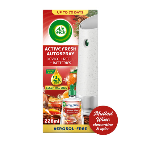 Air Wick 24/7 Active Fresh Aerosol Free Automatic Spray Mulled Wine 228 ml