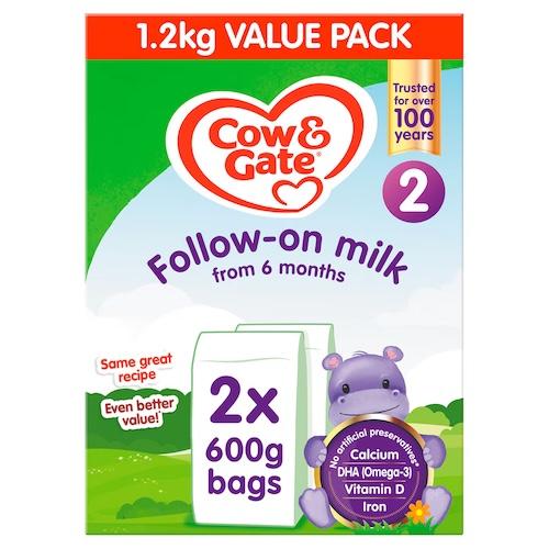Cow & Gate 2 Follow On Baby Milk Formula Powder 6-12 Months Big Pack 1.2 kg