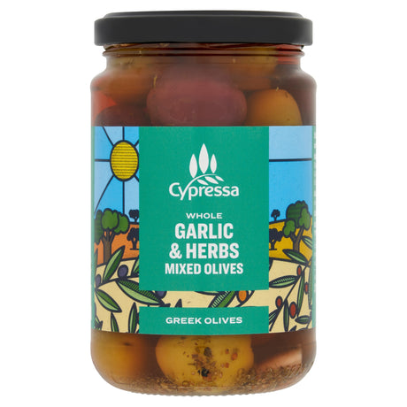 Cypressa Whole Garlic & Herbs Mixed Olives 315 g