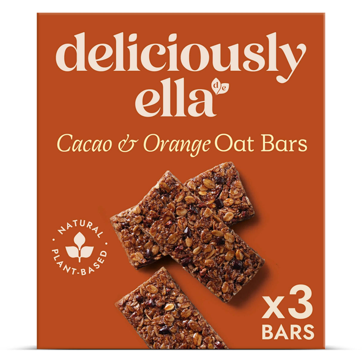 Deliciously Ella Cacao & Orange Baked Oat Bars 3 Pack 50 g