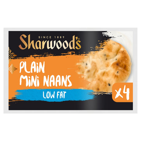 Sharwood's 4 Plain Mini Naans Low Fat 260 g