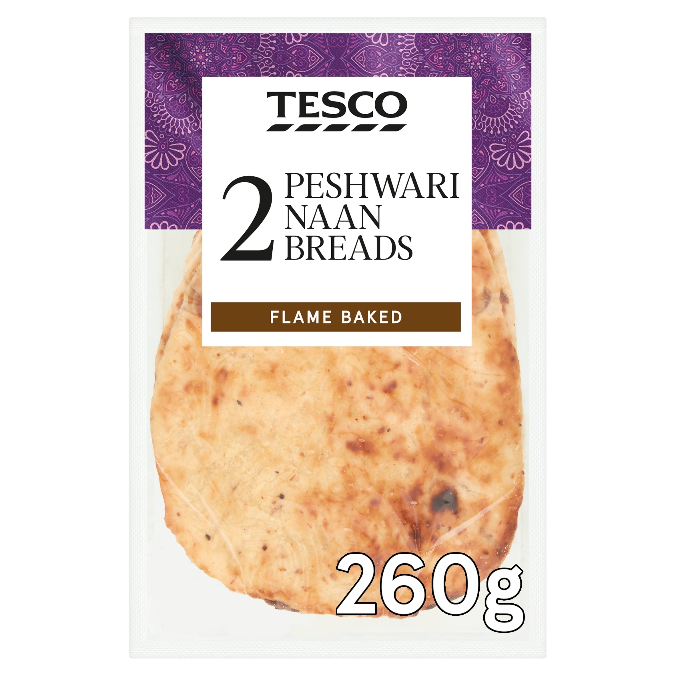 Tesco Peshwari Naan Breads x2 260 g