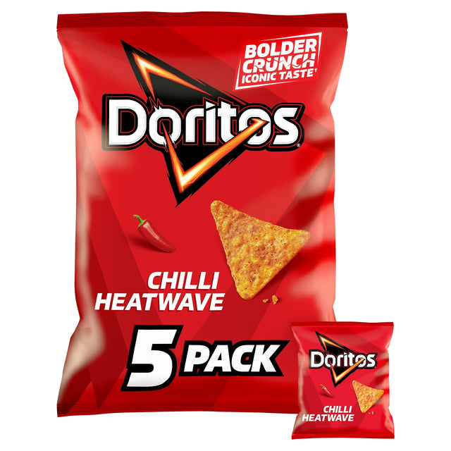 Doritos Chilli Heatwave Tortilla Chips Multi-Pack Crisps 5 x 30 g