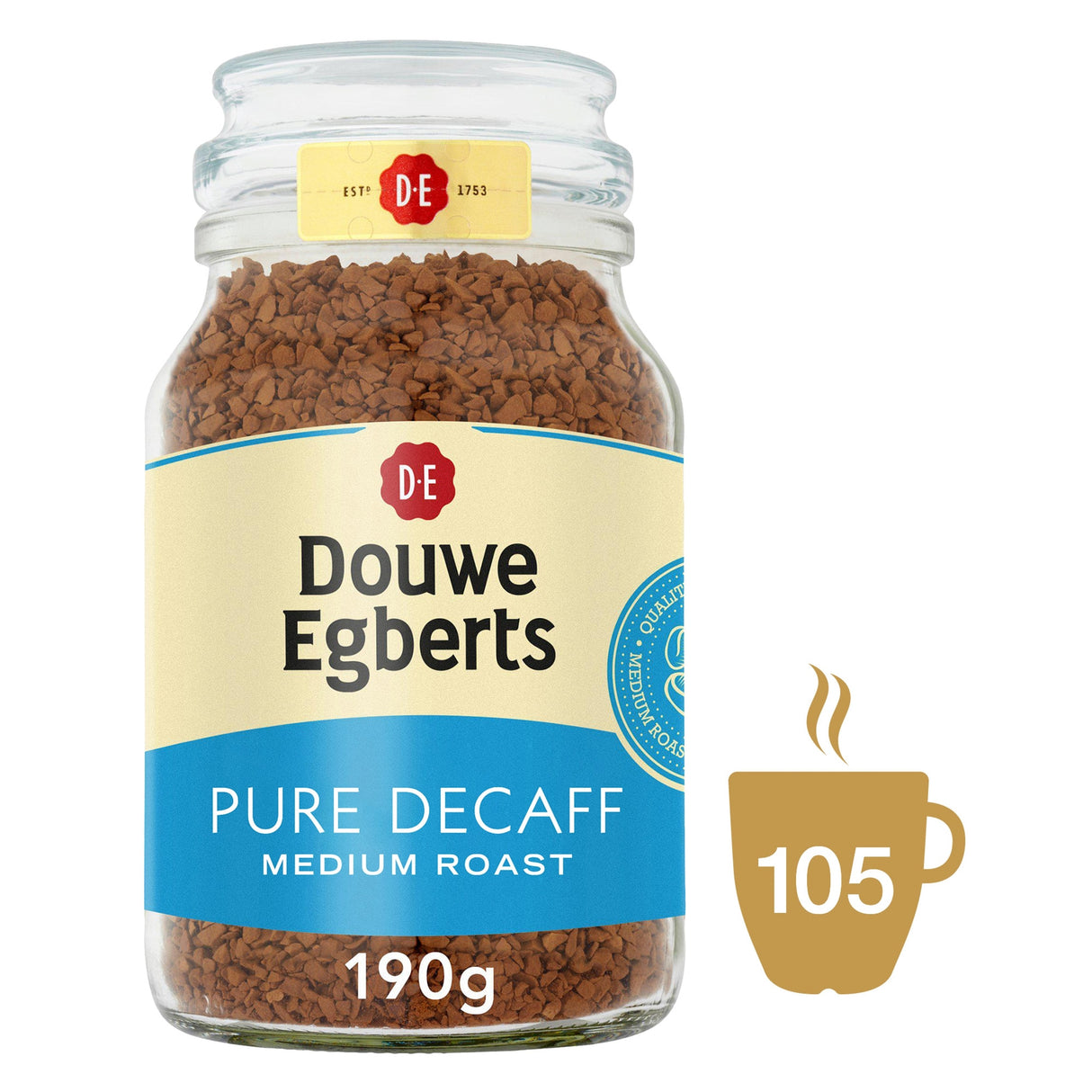 Douwe Egberts Pure Decaffeinated Instant Coffee 190 g