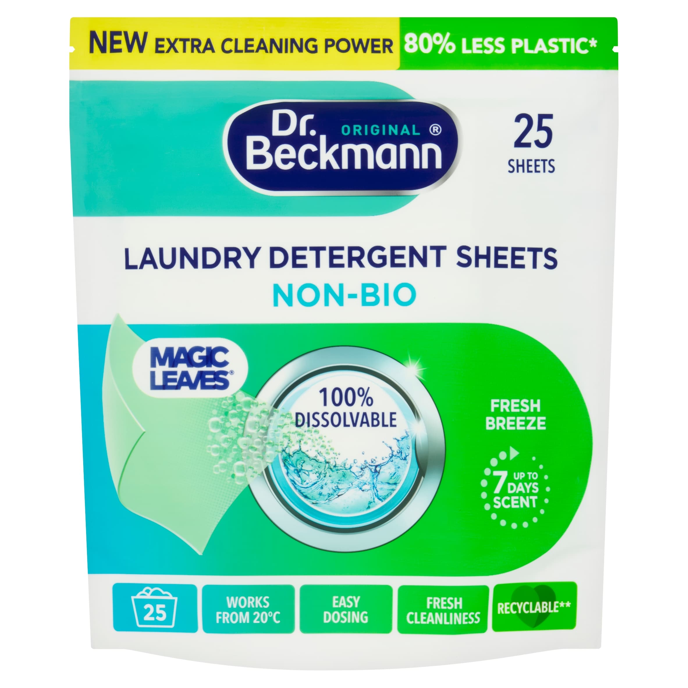 Dr Beckmann Laundry Detergent Sheet Magic Leaves Non-Bio x25