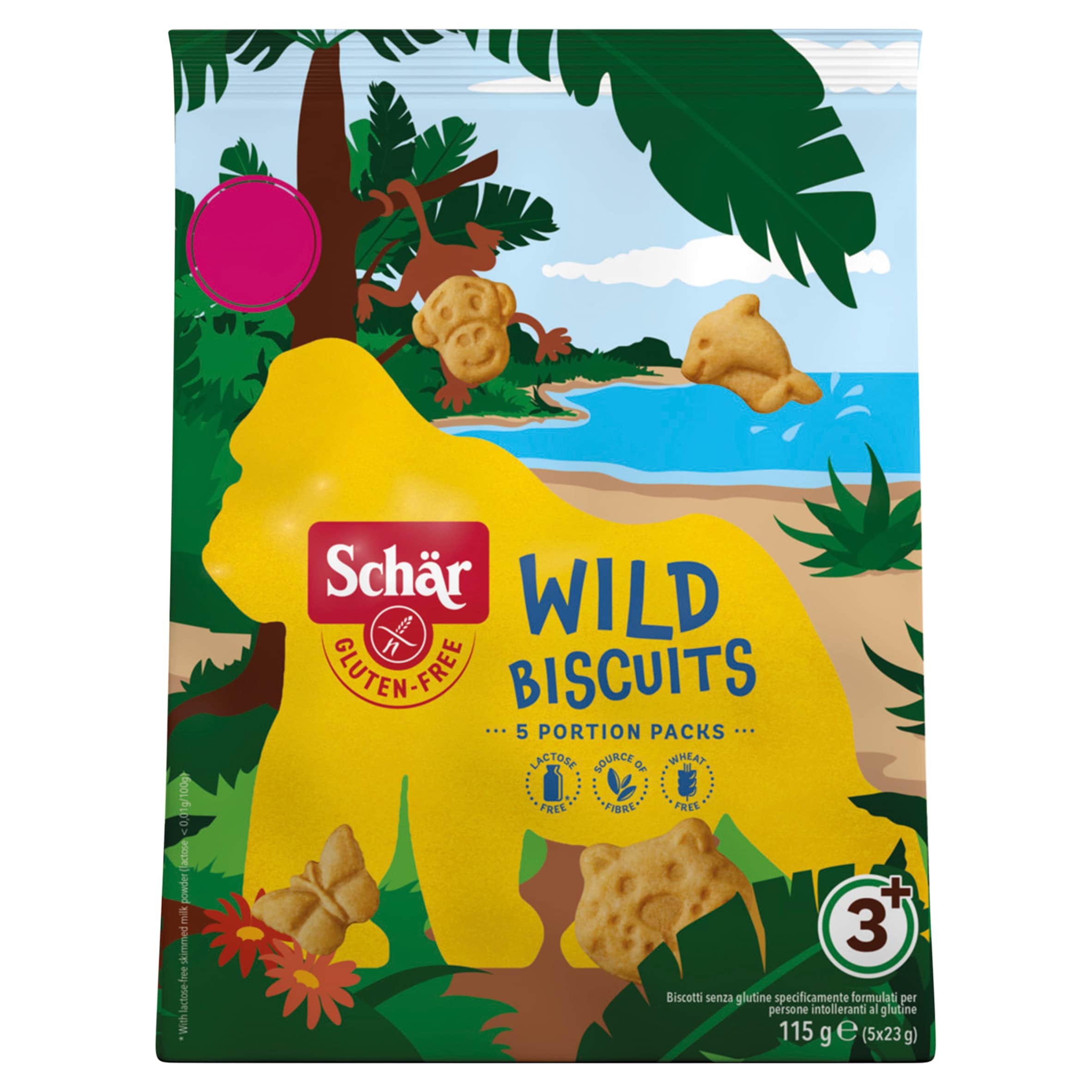 Dr Schar Gluten Free Wild Biscuits 3+ Years 115 g