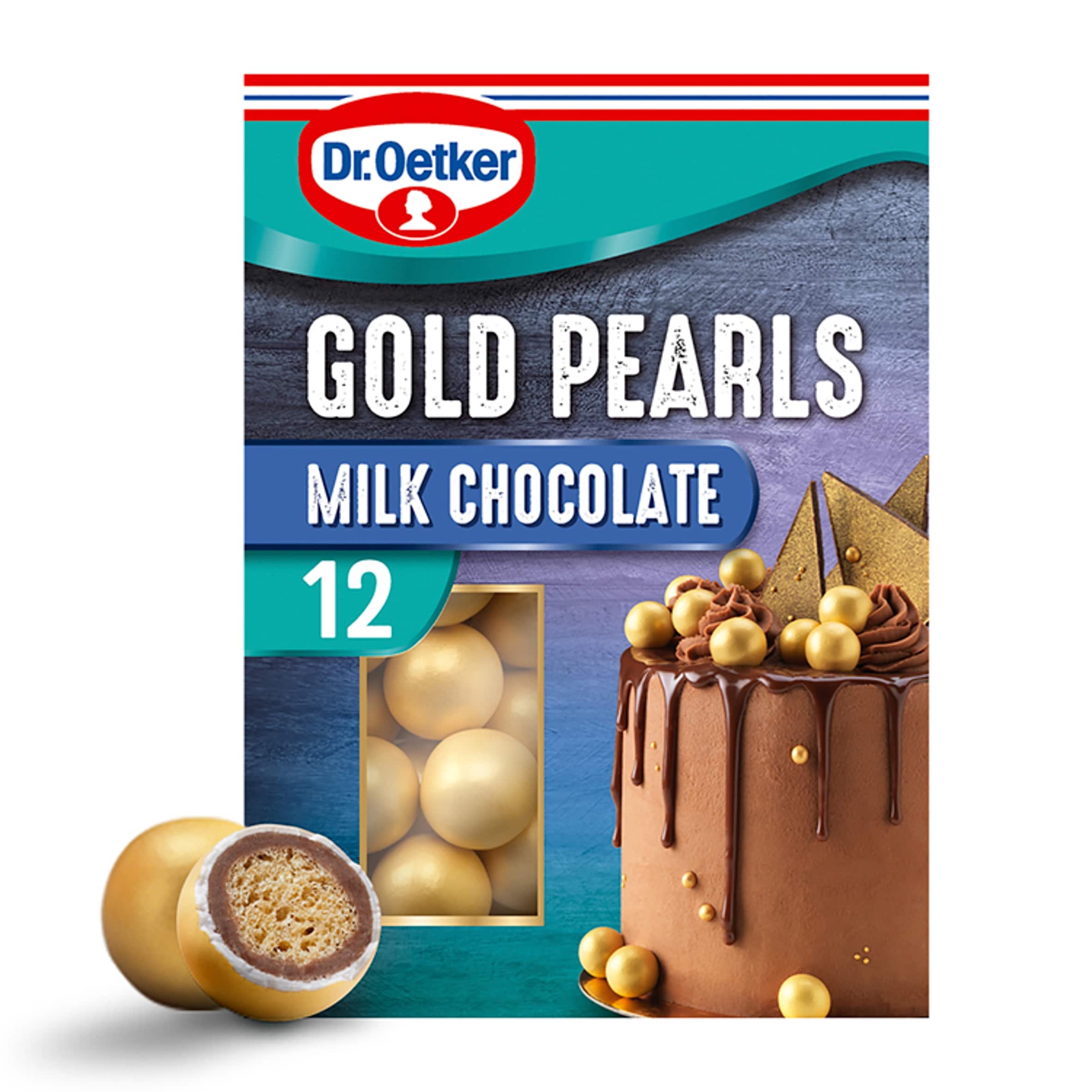 Dr. Oetker 12 Milk Chocolate Gold Pearls 36 g