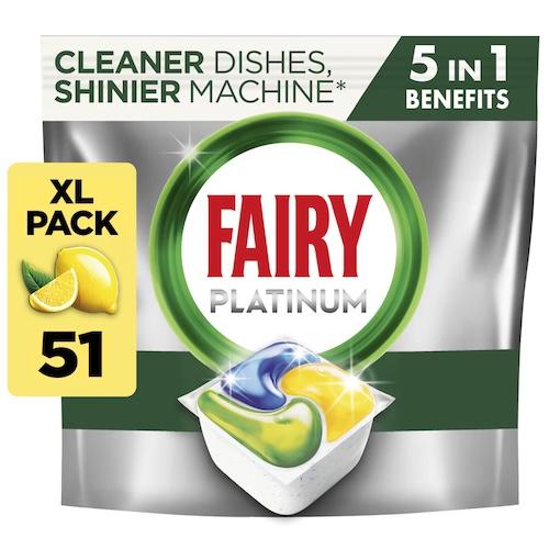 Fairy Platinum All In One Dish Washer Tablets Lemon 51 Pack 760 g
