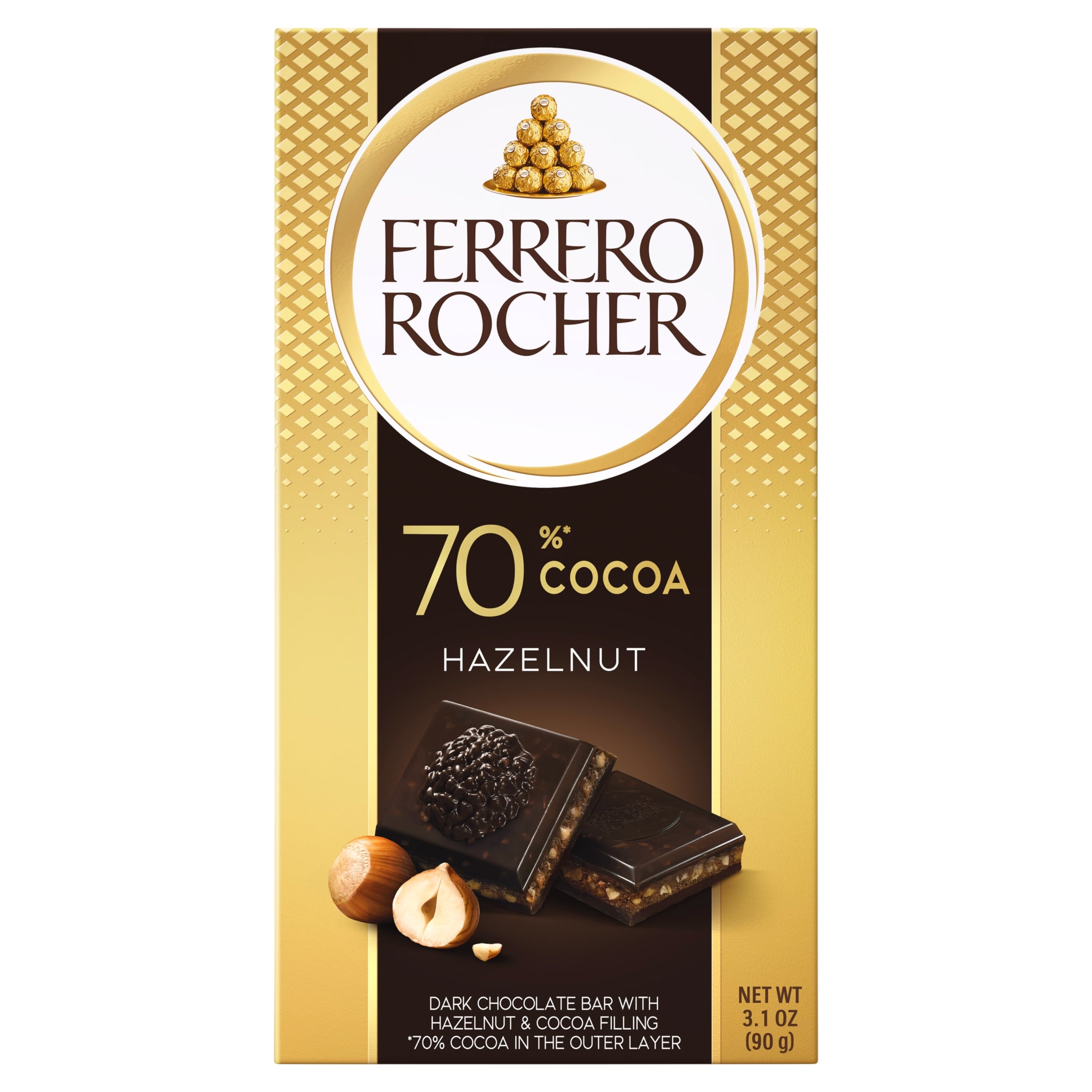 Ferrero Rocher Hazelnut & Dark 70% Choclate Bar 90 g