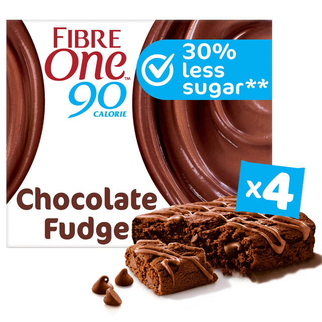 Fibre One 90 Calorie Chocolate Fudge Brownies Snack Bars 4 x 24 g
