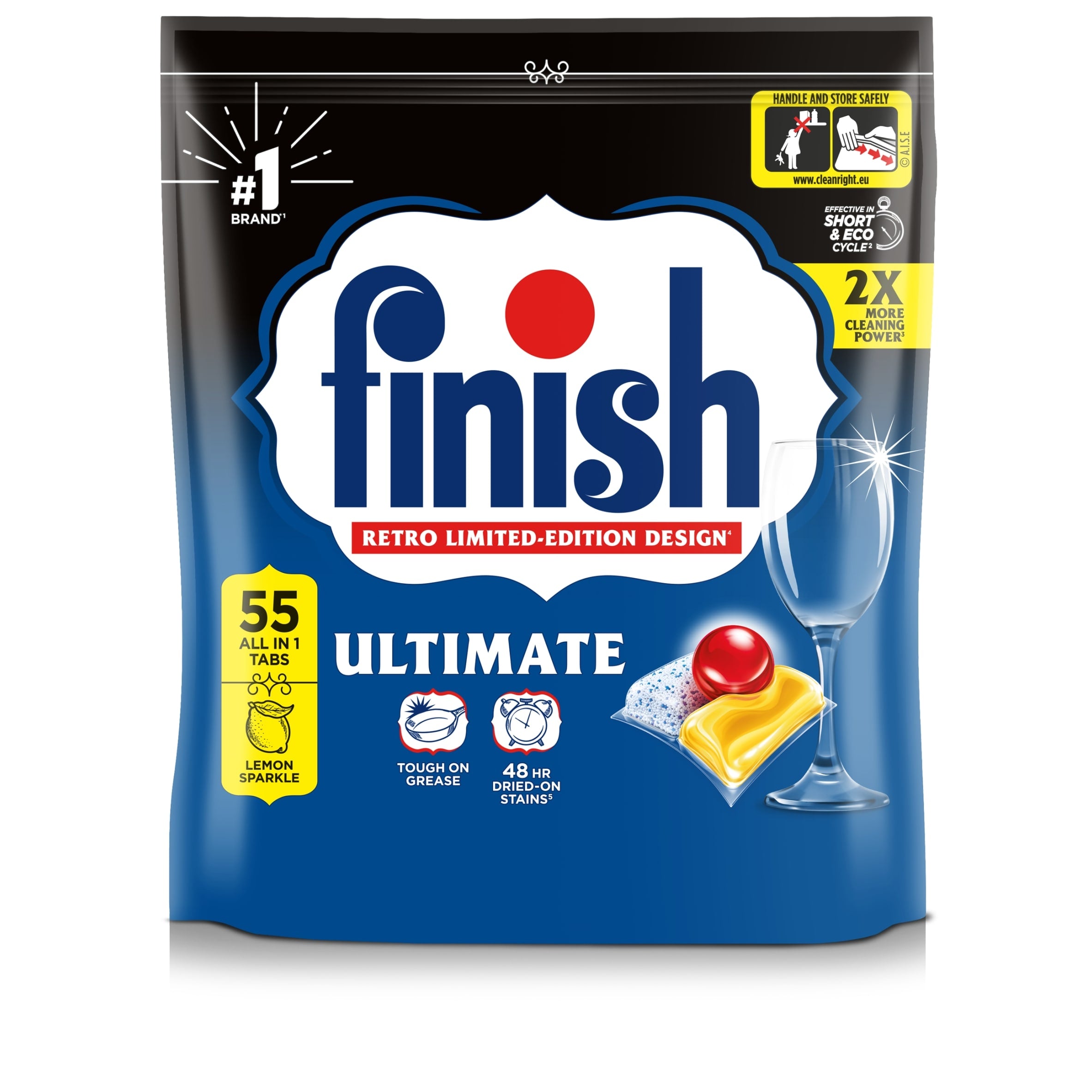 Finish Ultimate All In One Dish Washer Tablets Lemon 55 Pack 709.5 g