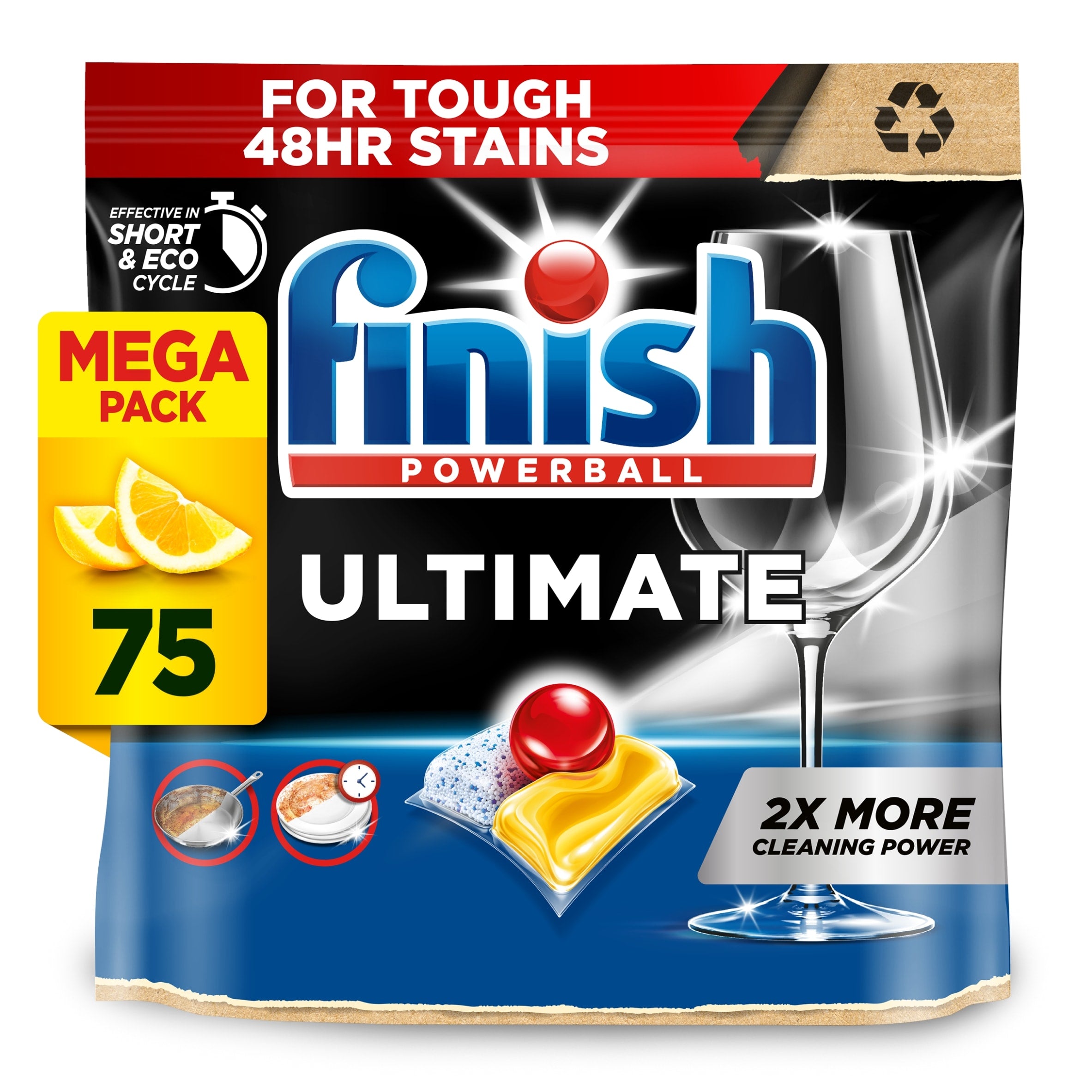 Finish Ultimate All In One Dish Washer Tablets Lemon 75 Pack 967.5 g