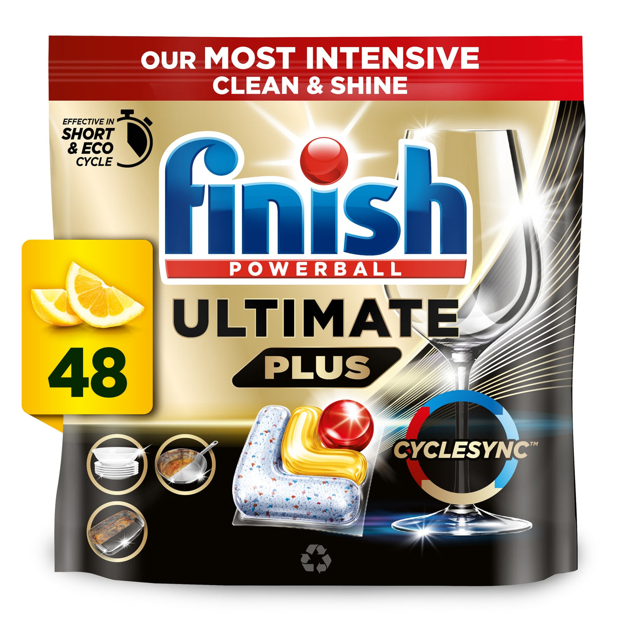 Finish Ultimate Plus All In One 48 Dish Washer Tablets Lemon 585.6 g
