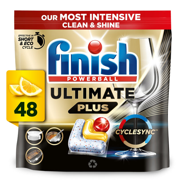 Finish Ultimate Plus All In One 48 Dish Washer Tablets Lemon 585.6 g