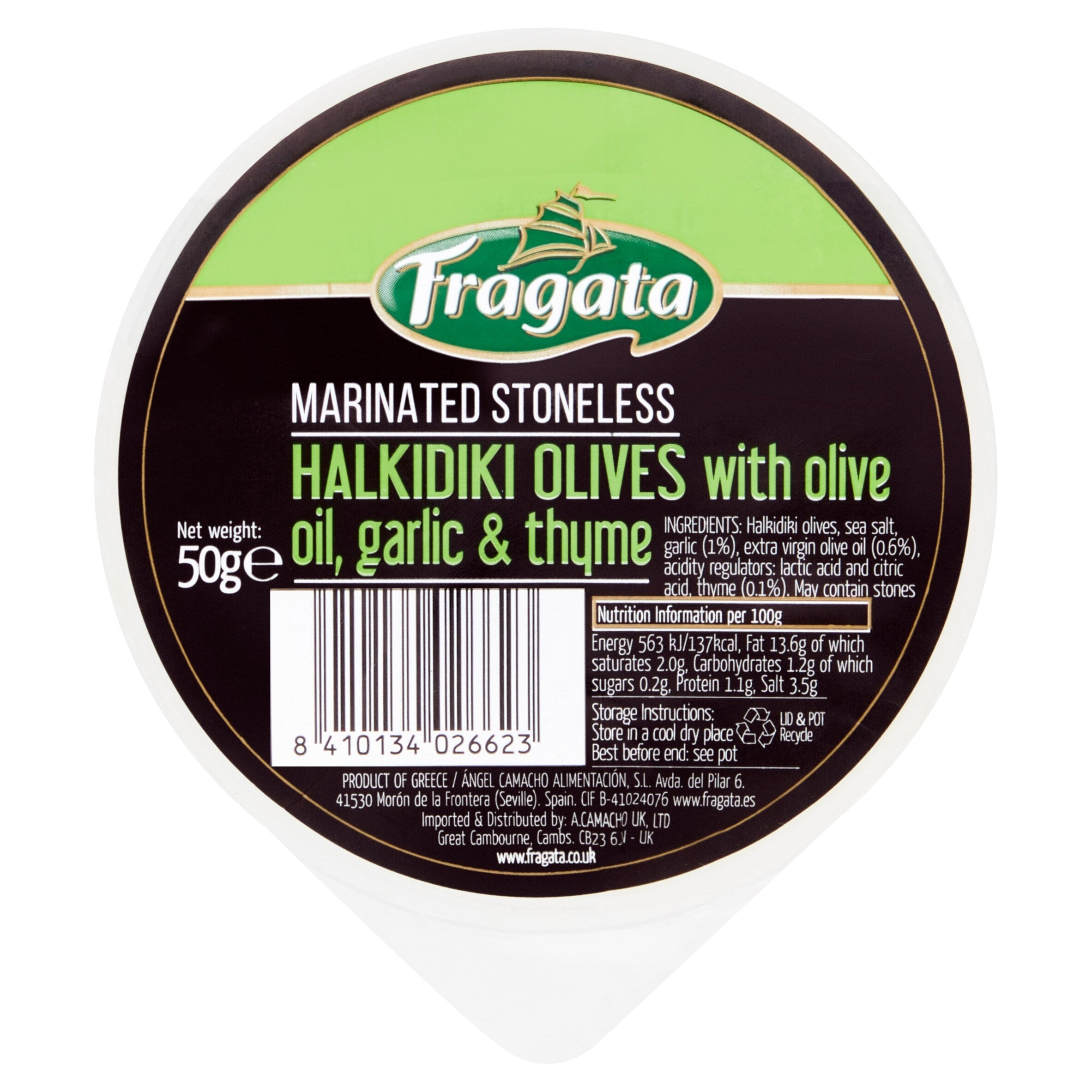 Fragata Halkidiki Olives With Garlic & Thyme 50 g